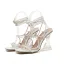 Roman Sexy White Street Wear Summer Crystal Womens Sandals 2022 Ankle Strap 11 cm Stiletto Heels Open / Peep Toe Sandals High Heels