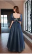 Chic / Beautiful Ocean Blue Sequins Prom Dresses 2022 A-Line / Princess Scoop Neck Short Sleeve Floor-Length / Long Prom Formal Dresses