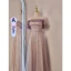 Chic / Beautiful Blushing Pink Glitter Bridesmaid Dresses 2023 A-Line / Princess Short Sleeve Backless Tea-length Bridesmaid Dresses