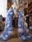 Luxury / Gorgeous Two Tone Sky Blue Handmade  Puffy Flower Prom Jackets & wraps shawl 2025