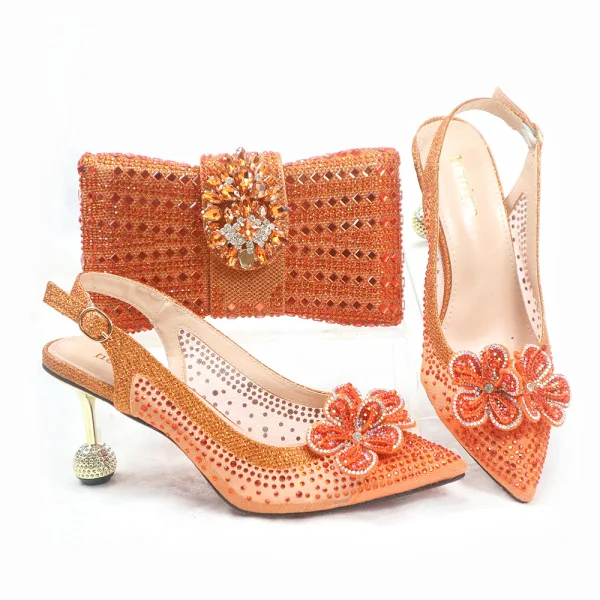 Charming Silver Rhinestone Flower Evening Party Womens Sandals Clutch Bags 2023 7 cm Stiletto Heels Pointed Toe Womens Sandals High Heels Clutch Bags