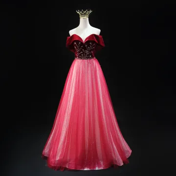 Chic Belle Bordeaux Faux Diamant Paillettes Robe De Bal 2025 Princesse Bustier Sans Manches Dos Nu Longue Promo Robe De Ceremonie