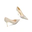 Charmig Glittrande Guld Rhinestone Paljetter Läder Brudskor 2024 8 cm Stilettklackar Spetsiga Bröllop Pumps Högklackade
