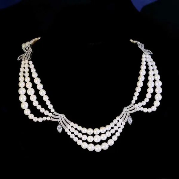 Vintage / Originale Blanche Perle Faux Diamant Alliage Mariage Colliers 2024 Accessorize