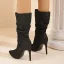 Mode Bleu Ciel Tomber Hiver Vêtement de rue Bottes Femme 2023 11 cm Talons Aiguilles À Bout Pointu Bottes
