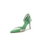 Fashion Two Tone Khaki Street Wear Womens Shoes 2022 8 cm Stiletto Heels Ankle Strap Pointed Toe Womens Shoes High Heels