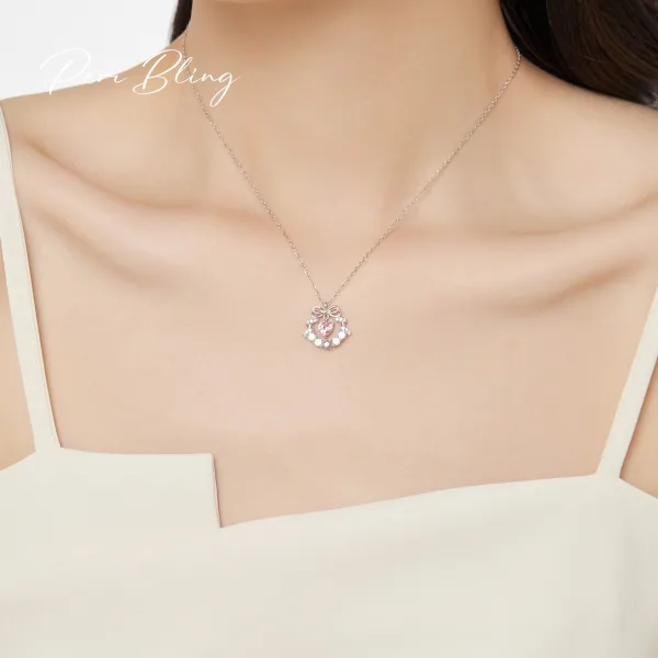 Lovely Silver Sterling Silver Prom Bow Necklaces Accessories 2023
