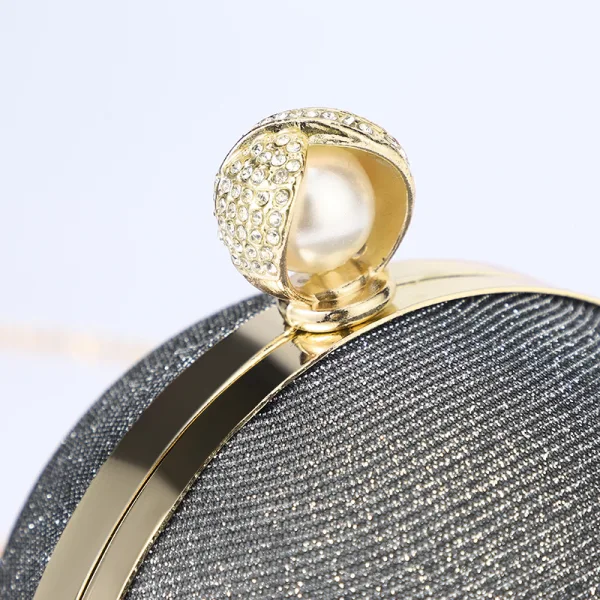 Amazing / Unique Black Round Pearl Clutch Bags 2023 Evening Party