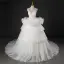 Light Ivory Cascading Ruffles Pierced Wedding Dresses 2022 Ball Gown Spaghetti Straps Pearl Sleeveless Backless Floor-Length / Long Wedding
