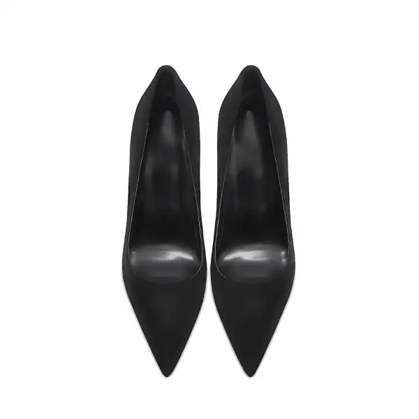 Chic / Belle Noire Daim Semelle Rouge Soirée Escarpins 2026 Cuir 12 cm Talons Aiguilles À Bout Pointu Escarpins Talons Hauts