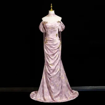 Charmant Rougissant Rose Faux Diamant Papillon Impression Robe De Soirée 2025 Trompette Sirène Bustier Sans Manches Dos Nu Train De Balayage Soirée Robe De Ceremonie