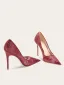 Charmant Bordeaux Avond Kanten Pailletten Pumps 2025 10 cm Naaldhakken / Stiletto Spitse Neus Pumps Hoge Hakken