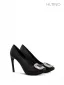 Mooie / Prachtige Zwarte Rhinestone Gala Pumps 2025 10 cm Naaldhakken / Stiletto Spitse Neus Pumps Hoge Hakken