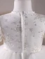 Chic / Beautiful White Sequins Short Birthday Flower Girl Dresses 2024 Ball Gown Scoop Neck Puffy Short Sleeve