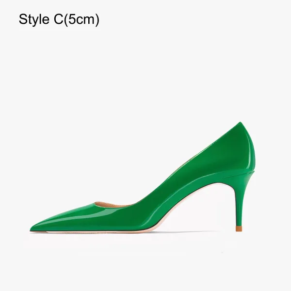 Schöne Grün Abend Pumps 2023 Lackleder 10 cm Stilettos Spitzschuh Pumps Hochhackige