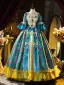 Medieval Vintage / Retro Multi-Colors Sequins Bow Cosplay Lolita Prom Dresses 2024 Ball Gown Scoop Neck 1/2 Sleeves Backless Floor-Length / Long Formal Dresses