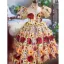 Flower Fairy Multi-Colors Lace Flower Appliques Birthday Flower Girl Dresses 2025 Ball Gown High Neck Short Sleeve Backless Floor-Length / Long Tulle