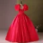 Medieval Fuchsia Rhinestone Appliques Prom Dresses 2024 Satin Ball Gown Scoop Neck Sleeveless Backless Floor-Length / Long Prom Formal Dresses