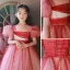 Chic / Beautiful Red Spotted Birthday Flower Girl Dresses 2022 Ball Gown Square Neckline Puffy Short Sleeve Floor-Length / Long Flower Girl Dresses