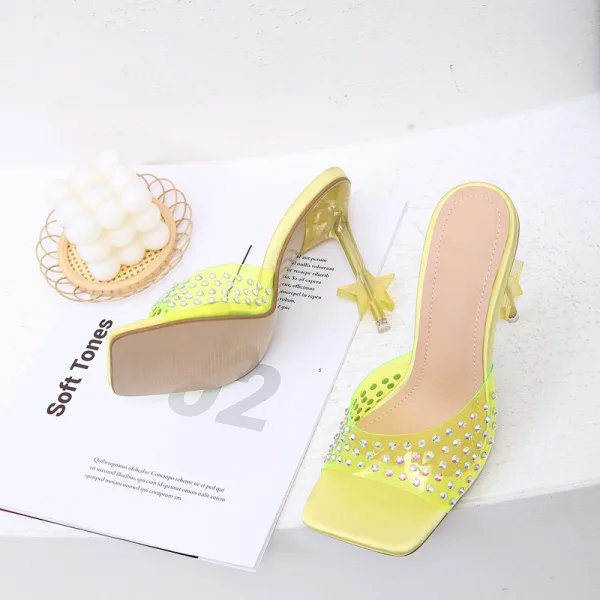 Mode Orange Freizeit Ball Strass Sandalen Damen 2022 11 cm Stilettos Peeptoes Sandaletten Hochhackige