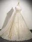 Bling Bling Champagne Beading Sequins Prom Dresses 2025 Ball Gown Spaghetti Straps Sleeveless Backless Sweep Train Prom Formal Dresses