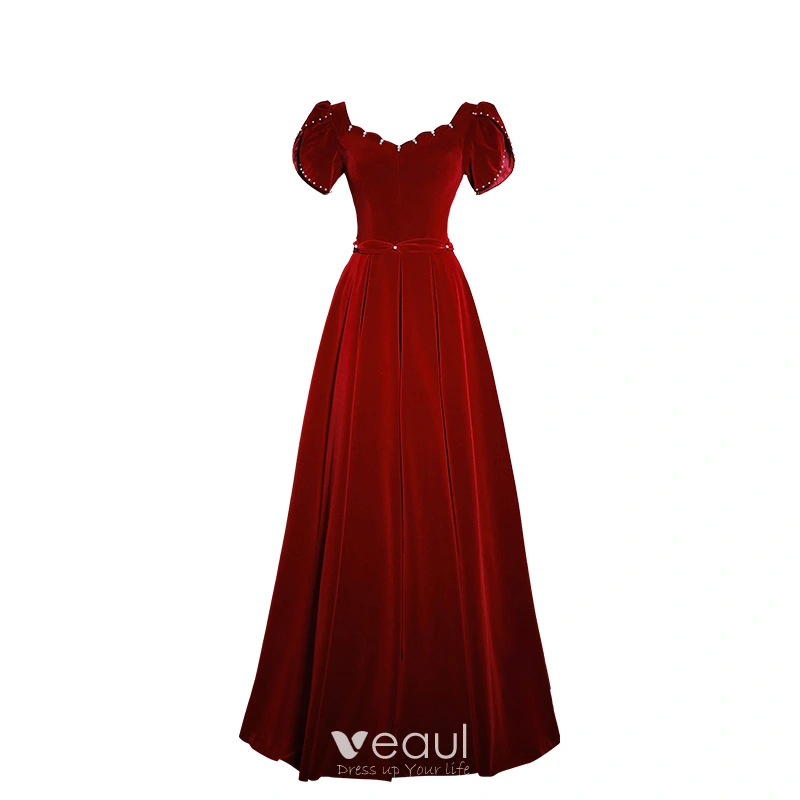 princess polly baby blue dress Burgundy Sparkly Velvet Cheap Prom Dresses Off the Shoulder Formal Gow –  vigocouture main image 0