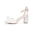 Sexy Weiß Perle Brautschuhe 2024 6 cm Thick Heels Knöchelriemen Peeptoes Hochzeit Sandaletten Hochhackige