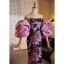 Fantaisie Lilas Paillettes En Dentelle Fleur Robe De Soirée 2024 Trompette / Sirène Bustier Gonflée Manches Courtes Dos Nu Longue Soirée Robe De Ceremonie