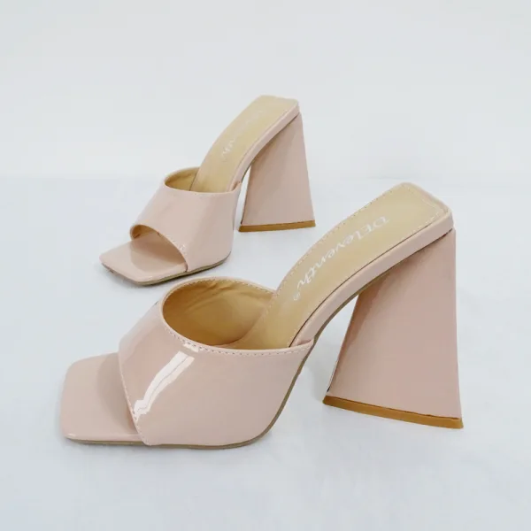 Chic / Beautiful White Street Wear Womens Sandals 2022 11 cm Thick Heels Open / Peep Toe Womens Sandals High Heels