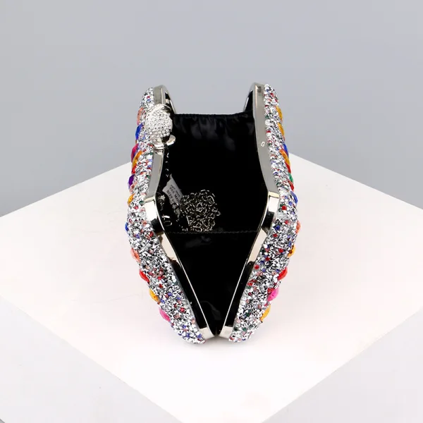 Fancy Multi-Colors Rhinestone Sequins Evening Party Clutch Bags 2023
