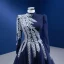 Vintage / Retro Navy Blue Lace Flower Prom Dresses 2022 A-Line / Princess High Neck Long Sleeve Floor-Length / Long Formal Dresses