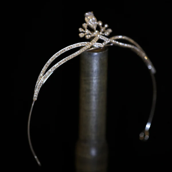 Eenvoudige Zilveren Rhinestone Tiara Bruids Haaraccessoires 2022 Zirkonium Legering Huwelijk Tiara