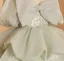 Fashion Sage Green Cascading Ruffles Beading Pearl Sequins Birthday Flower Girl Dresses 2023 Ball Gown Scoop Neck Bow Puffy Short Sleeve Short Backless