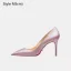 Sexy Rose Gold Evening Party Red Sole Pumps 2026 12 cm Stiletto Heels Pointed Toe High Heels