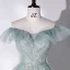 Mode Vert Robe De Bal 2022 Robe Boule De l'épaule Sans Manches Dos Nu Perlage Paillettes Longue Promo Robe De Ceremonie