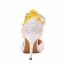 Elegante Zwei Töne Weiß Spitze Blumen Brautschuhe 2025 Knöchelriemen 9 cm Stilettos Spitzschuh Hochzeit Hochhackige