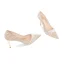Charmant Gold Perle Pailletten Brautschuhe 2022 Leder 8 cm Stilettos Spitzschuh Hochzeit Pumps Hochhackige