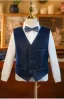 Navy Blue Long Sleeve Wedding Boys Wedding Suits 2025 Body Jewellery Coat Pants Shirt Tie Vest