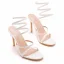 Sexy White Cocktail Party Womens Sandals 2023 10 cm Stiletto Heels Ankle Strap Open / Peep Toe Sandals High Heels