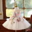 Flower Fairy White Pearl Appliques Sequins Short Birthday Flower Girl Dresses 2025 Ball Gown Scoop Neck Sleeveless Flower Girl Dresses