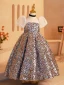 Sparkly Multi-Colors Sequins Birthday Flower Girl Dresses 2024 Trumpet / Mermaid Scoop Neck Puffy Short Sleeve Backless Floor-Length / Long