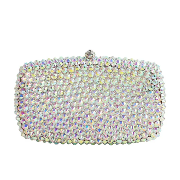 Sparkly Fashion Silver Laser Rhinestone Evening Party Clutch Bags 2022