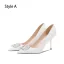 Glitzernden Rosa Strass Pailletten Brautschuhe 2024 8 cm Stilettos Spitzschuh Hochzeit Pumps Hochhackige