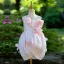 Chic / Beautiful Blushing Pink Appliques Birthday Flower Girl Dresses 2024 Spaghetti Straps Sleeveless Backless Short