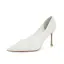 Elegant White Leather Pearl Wedding Shoes 2026 8 cm Stiletto Heels Pointed Toe Wedding Pumps High Heels