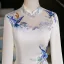 Vintage / Retro Ethnic White Beading Pearl Lace Flower Prom Dresses 2026 A-Line / Princess High Neck Long Sleeve Floor-Length / Long Formal Dresses