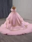 Luxury / Gorgeous Blushing Pink Beading Sequins Prom Dresses 2025 Ball Gown Spaghetti Straps Sleeveless Backless Chapel Train Prom Formal Dresses
