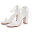 Elegante Weiß Perle Knöchelriemen Sandalen Damen 2025 9 cm Thick Heels Peeptoes Hochzeit Sandaletten Hochhackige