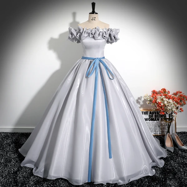 sachin and babi light blue dress Long Prom Dresses