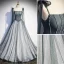 Élégant Gris Glitter Paillettes Perle Robe De Bal 2023 Princesse Bretelles Spaghetti Sans Manches Dos Nu Train De Balayage Promo Robe De Ceremonie